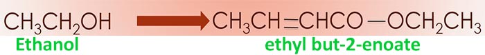 ethanol to ethyl 2-butenoate conversion